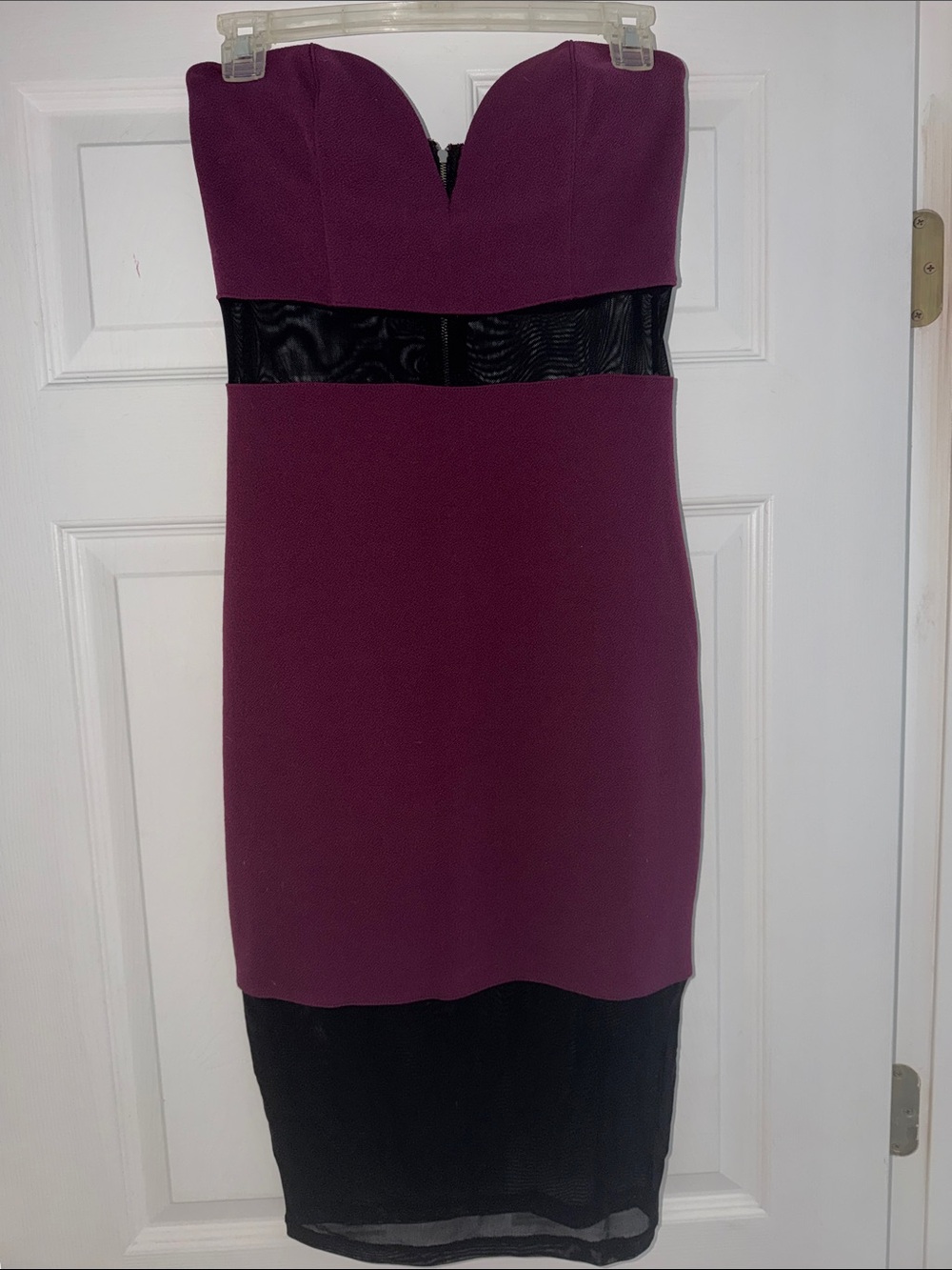 Charlotte Russe Plum and Black Strapless Sheath Dress